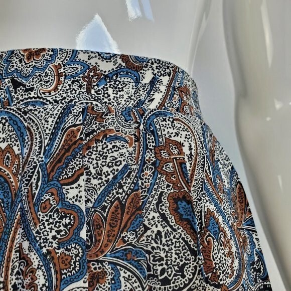 Vintage 80's Andrea Gayle Paisley Pleated Midi Skirt - Picture 4 of 6